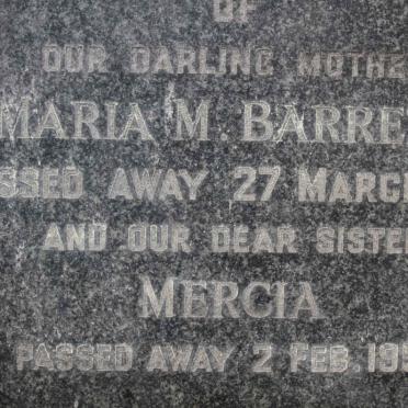 BARRETT Maria M. -1951 :: BARRETT Mercia -1950