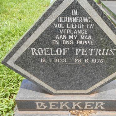 BEKKER Roelof Petrus 1933-1976