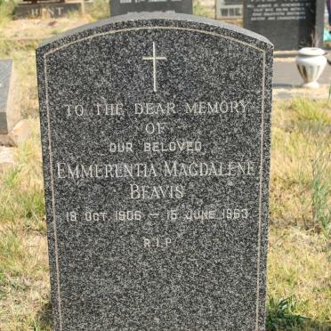 BEAVIS Emmerentia Magdalene 1906-1963