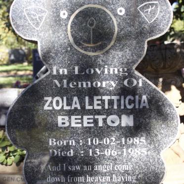 BEETON Zola Letticia 1985-1985