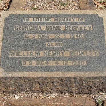 BECKLEY William Henry 1864-1950 &amp; Georgina Home 1866-1948