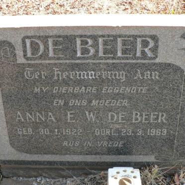 BEER Anna E.W., de 1922-1963
