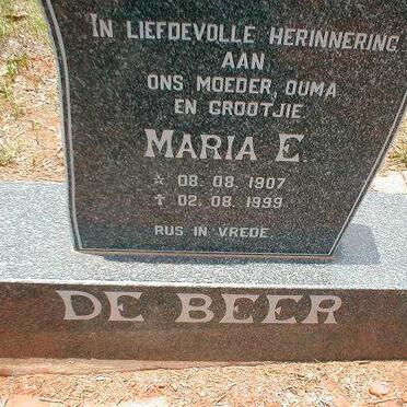 BEER Maria E., de 1907-1999