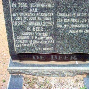 BEER Hester Johanna Sophia, de 1891-1954