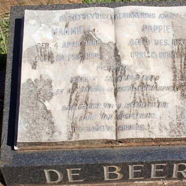 BEER Pappie, de 1873-1954 &amp; Mammie 1880-1954