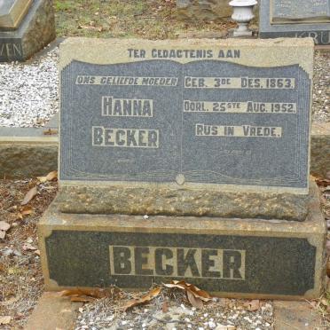 BECKER Hanna 1863-1952