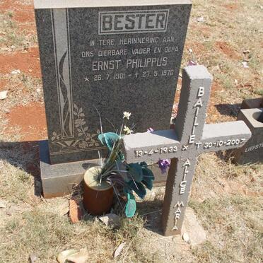 BESTER Ernst Philippus 1901-1970 :: BAILIE Alice Maria  1933-2007