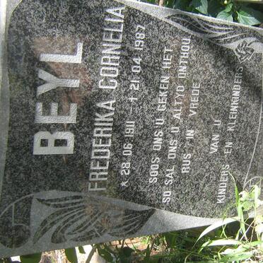 BEYL Frederika Cornelia 1911-1987