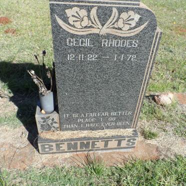 BENNETTS Cecil Rhodes 1922-1972