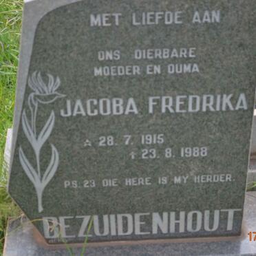 BEZUIDENHOUT Jacoba Fredrika 1915-1988