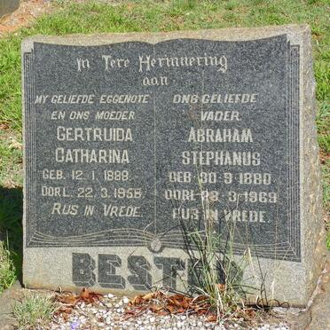BESTER Abraham Stephanus 1880-1969 &amp; Gertruida Catharina 1888-1958