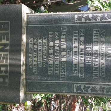 BENSCH Pieter Benjamin 1890-1942 &amp; Aletta M.M. 1893-1947