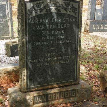 BERG Adriana Christina, van den nee HEYNS 1892-1945