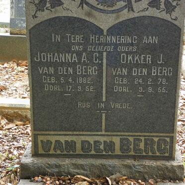 BERG Okker J., van den 1878-1955 &amp; Johanna A.C. 1882-1952