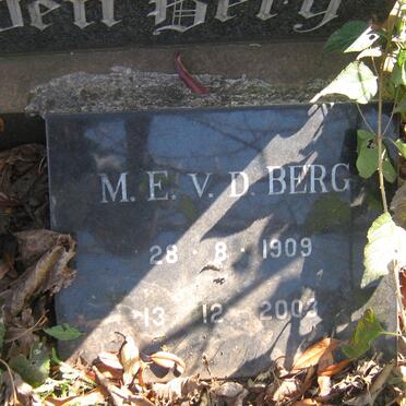 BERG Jacobus Johannes Daniel, van den 1912-1963 &amp; M.E. 1909-2003