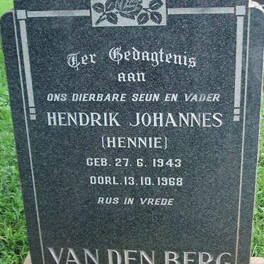 BERG Hendrik Johannes, van den 1943-1968