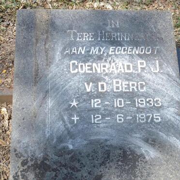 BERG Coenraad P.J., v.d. 1933-1975