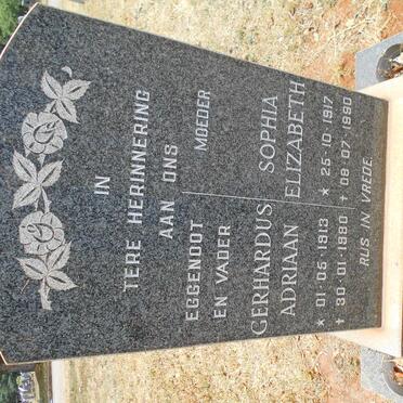 BEYERS Gerhardus Adriaan 1913-1980 &amp; Sophia Elizabeth 1917-1990