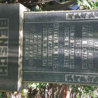 BENSCH Pieter Benjamin 1890-1942 &amp; Aletta M.M. 1893-1947