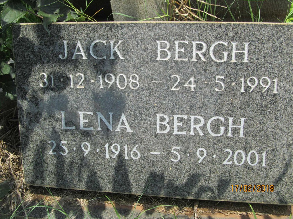 BERGH Jack 1908-1991 &amp; Lena 1916-2001