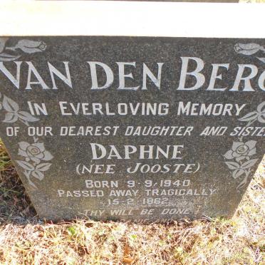 BERG Daphne, van den nee JOOSTE 1940-1962