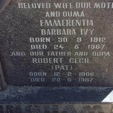 BINGHAM Robert Cecil 1906-1987 &amp; Emmerentia Barbara Ivy 1912-1967