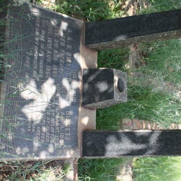 BISSETT G.W. 1881-1950 &amp; A.A.G. THERON 1881-1962
