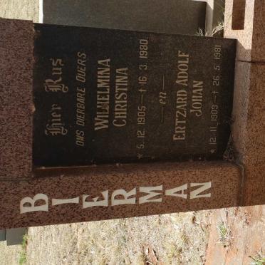 BIERMAN Ertzard Adolf Johan 1903-1981 &amp; Wilhelmina Christina 1905-1980