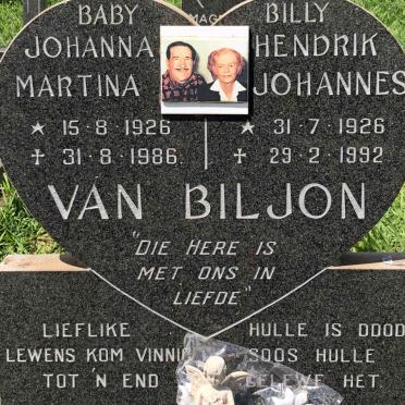 BILJON Hendrik Johannes, van 1926-1992 &amp;  Johanna Martina 1926-1986