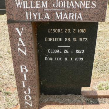 BILJON Willem Johannes, van 1918-1977 &amp; Hyla Maria 1920-1999