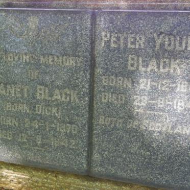BLACK Peter Young 1864-1943 &amp; Janet DICK 1870-1942