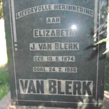 BLERK Elizabeth J., van 1874-1956