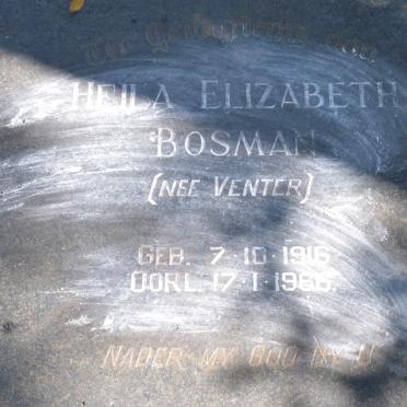 BOSMAN Heila Elizabeth nee VENTER 1916-1966