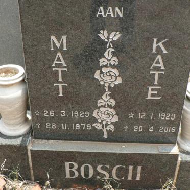 BOSCH Matt 1929-1979 &amp; Kate 1929-2015