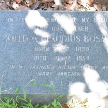 BOSMAN William Claudius 1899-1954