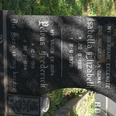 BOUWER Petrus Frederick 1915-1984 &amp; Isabella Elizabeth 1918-1978