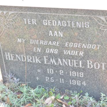 BOTES Hendrik Emanuel 1919-1964
