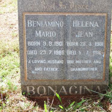 BONACINA Beniamino Mario 1901-1965 &amp; Helena Jean 1901-1985