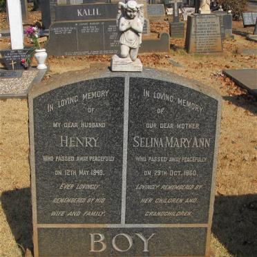BOY Henry -1949 &amp; Selina Mary Ann -1960