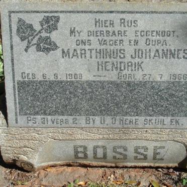 BOSSE Marthinus Johannes Hendrik 1909-1966