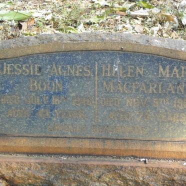 BOON Jessie Agnes -1946 :: MACFARLANE Helen Mary -1952
