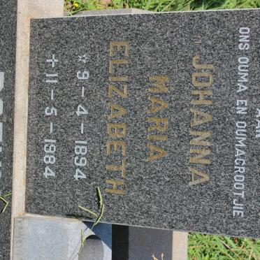 BOTHMA Johanna Maria Elizabeth 1894-1984