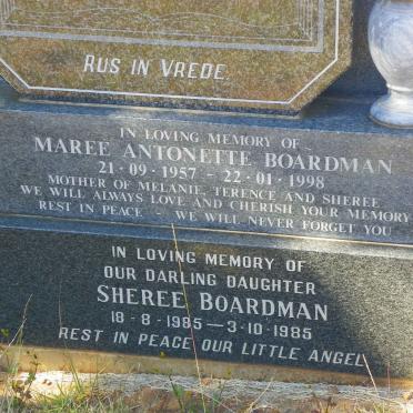 BOARDMAN Maree Antonette 1957-1998 :: BOARDMAN Sheree 1985-1985