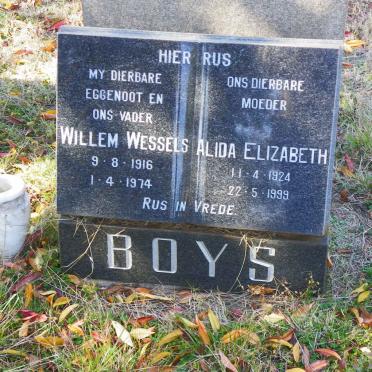 BOYS Willem Wessels 1916-1974 &amp; Alida Elizabeth 1924-1999