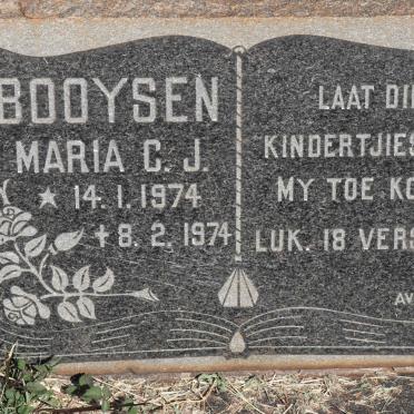 BOOYSEN Maria C.J. 1974-1974