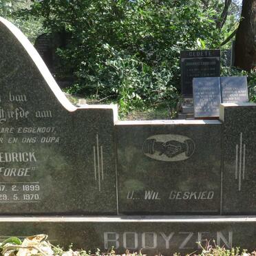 BOOYZEN  Fredrick 1899-1970 &amp; Johanna Catorina Adriana nee SCOTT 1908-1985