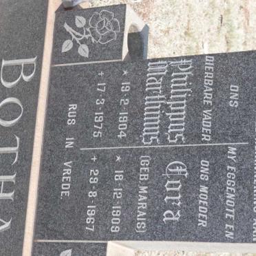 BOTHA Philippus Marthinus 1904-1975 &amp; Cora MARAIS 1909-1967