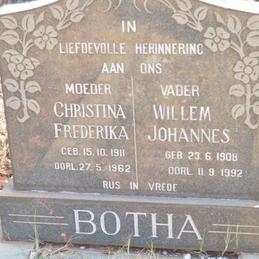 BOTHA Willem Johannes 1908-1992 &amp; Christina Frederika 1911-1962