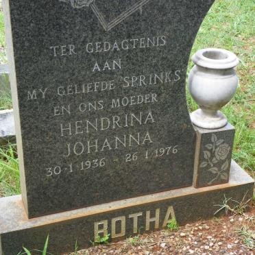 BOTHA Hendrina Johanna 1936-1976