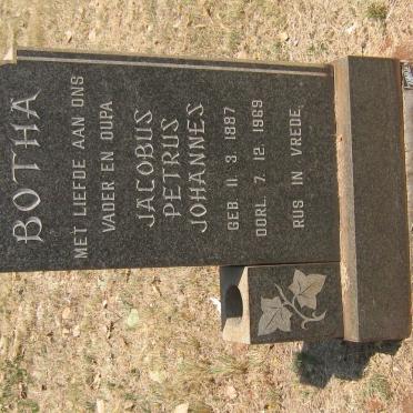 BOTHA Jacobus Petrus Johannes 1887-1969